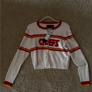 Abercrombie & Fitch Red and Yellow Chiefs Cardigan